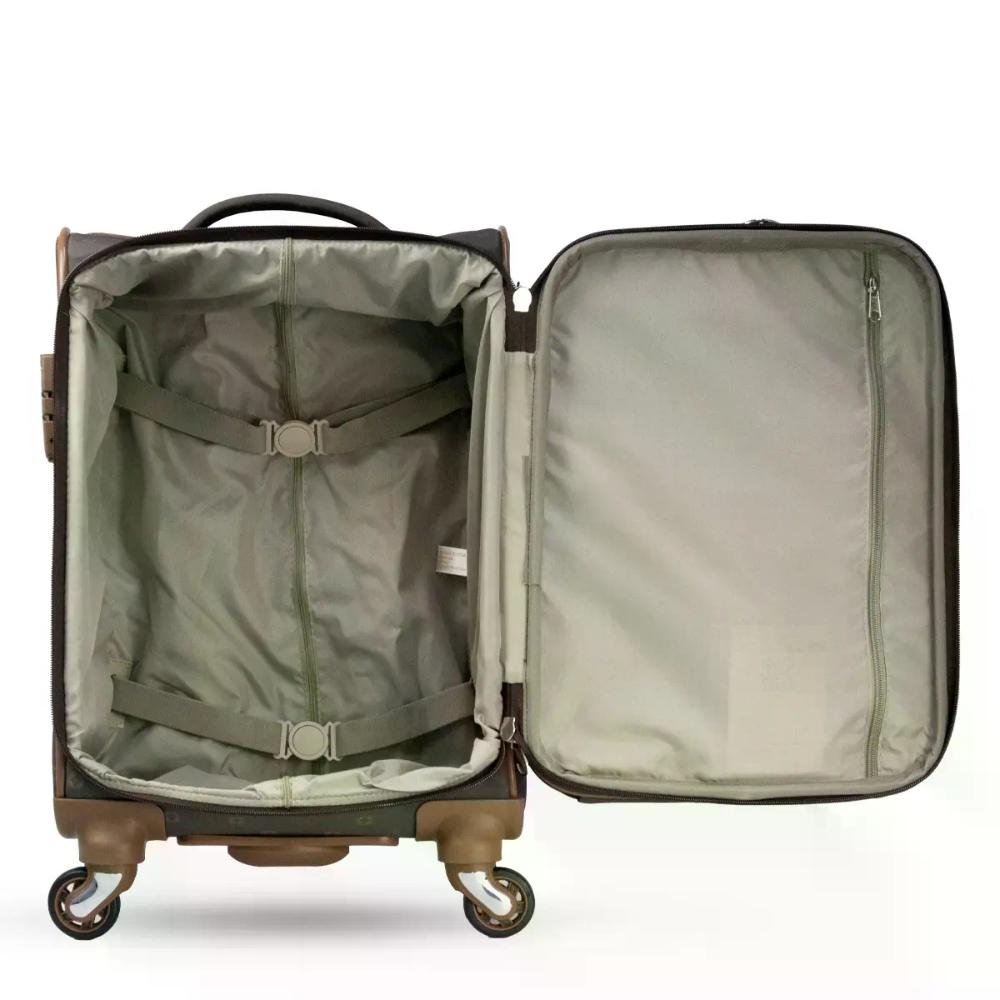 Mala Pequena de Bordo 10kg com Porta Notebook Monograma Le Postiche Café 7