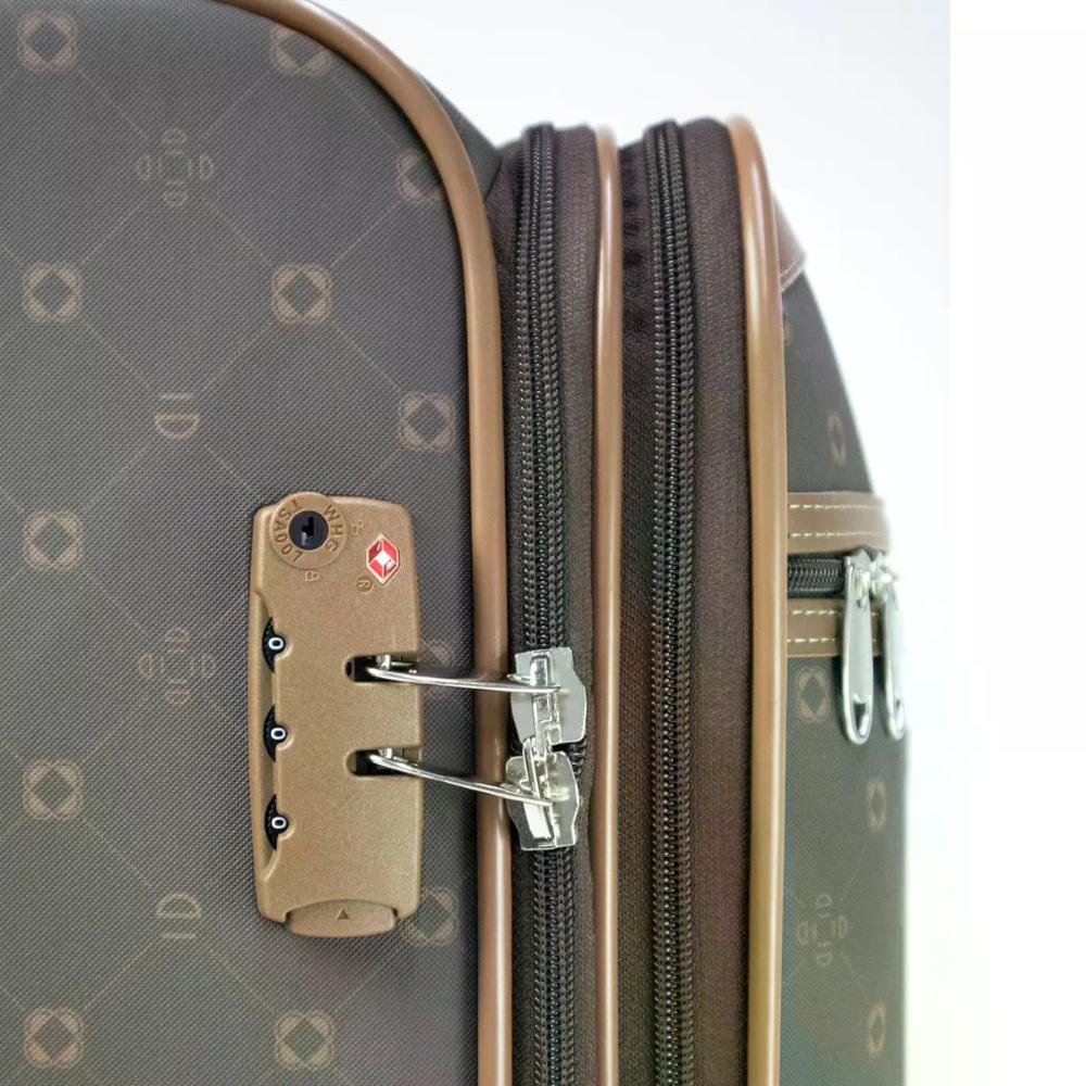 Mala Pequena de Bordo 10kg com Porta Notebook Monograma Le Postiche Café 8