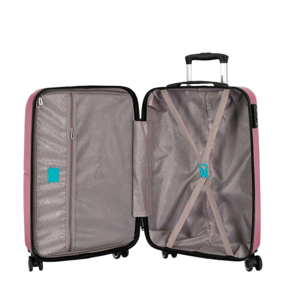 Mala Pequena de Bordo 10kg Rígida com Rodas Giro 360º Pop Up4You Vinho 5