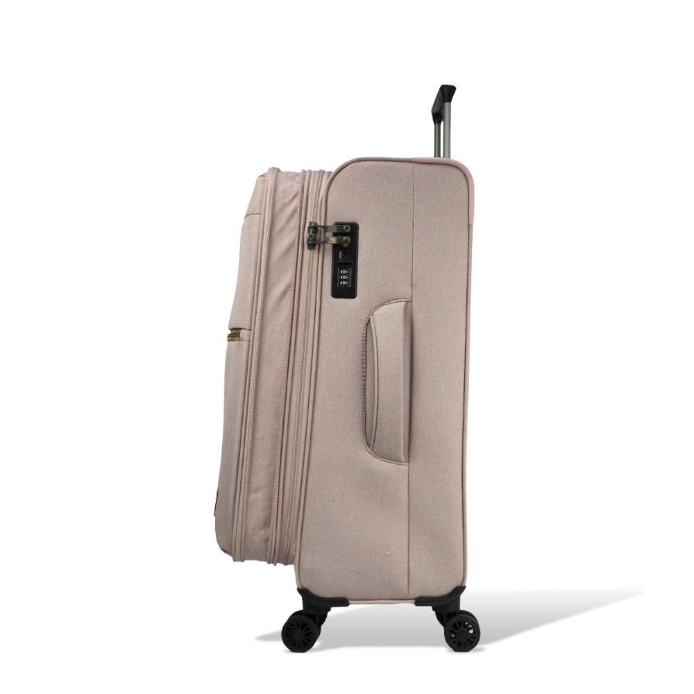 Mala Média 23kg Poliéster com Rodas Giro 360º Soft Line Echolac Rosa Claro 3