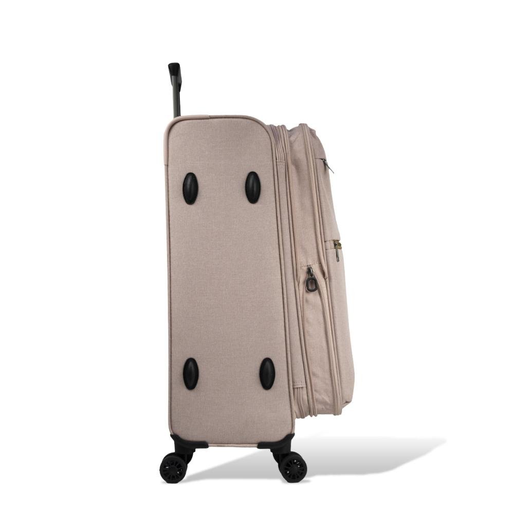 Mala Média 23kg Poliéster com Rodas Giro 360º Soft Line Echolac Rosa Claro 5