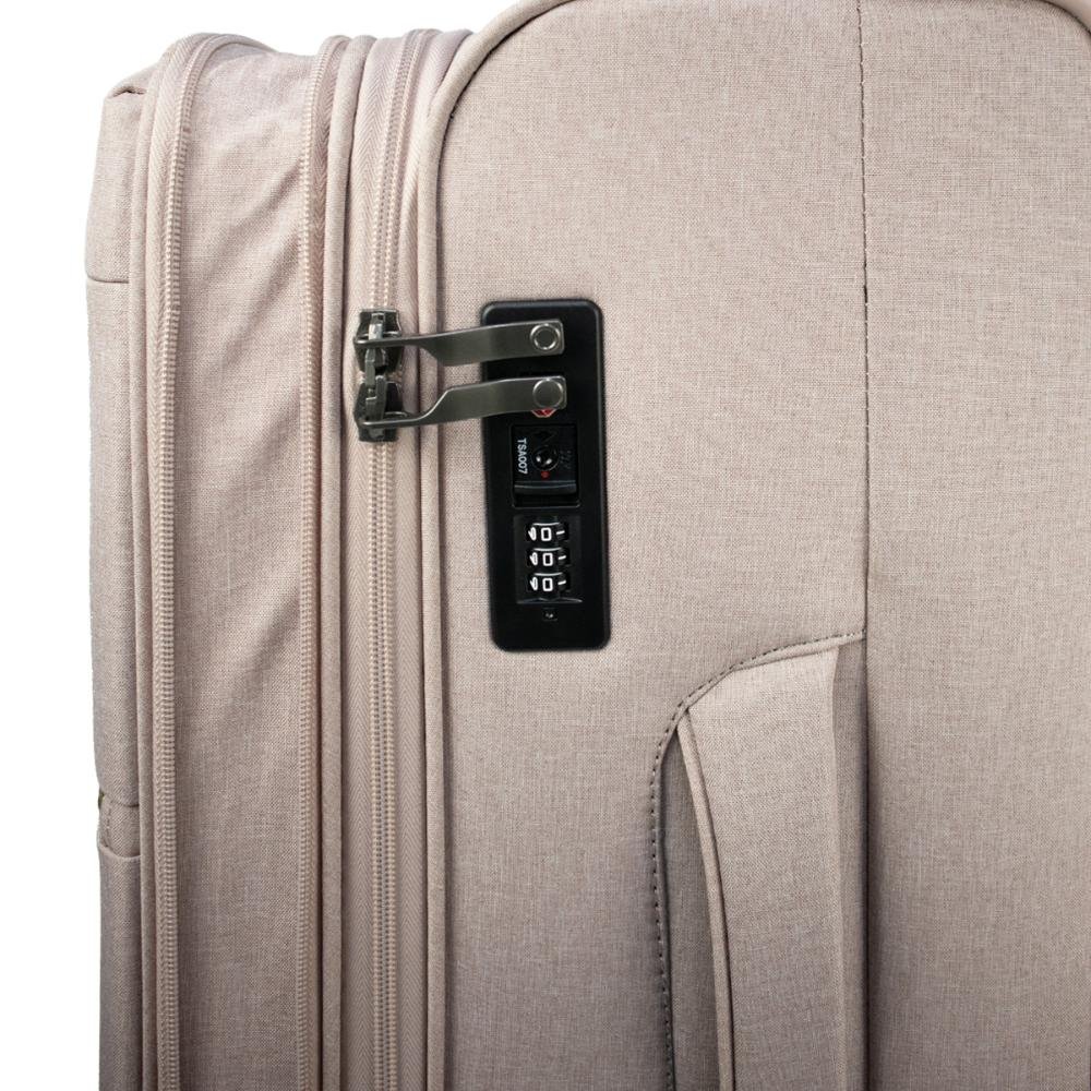 Mala Média 23kg Poliéster com Rodas Giro 360º Soft Line Echolac Rosa Claro 6