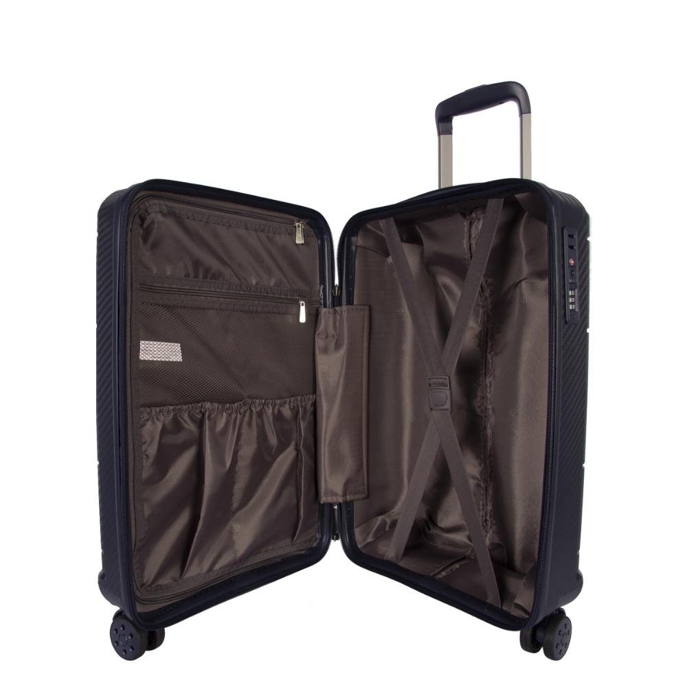 Mala Pequena de Bordo 10kg Rígida Rodas Giro 360° Berlim Black Le Postiche Azul Escuro 6