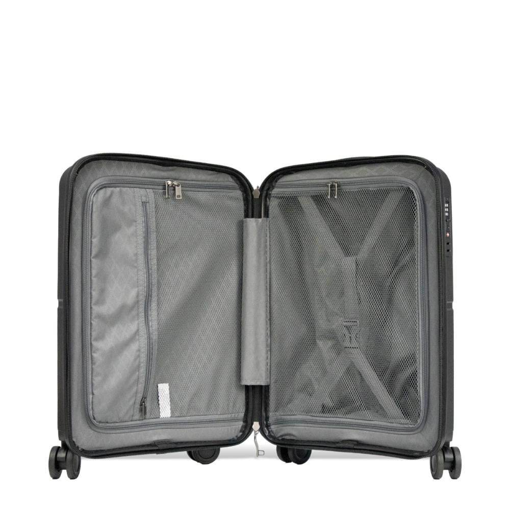 Mala Pequena de Bordo 10Kg Polipropileno Rodas Giro 360° Fusion Line Echolac Preto 5