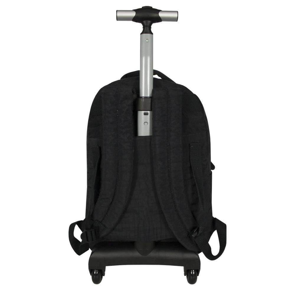 Mochila de Rodinha Crinkle Juvenil Luxcel Preto 3