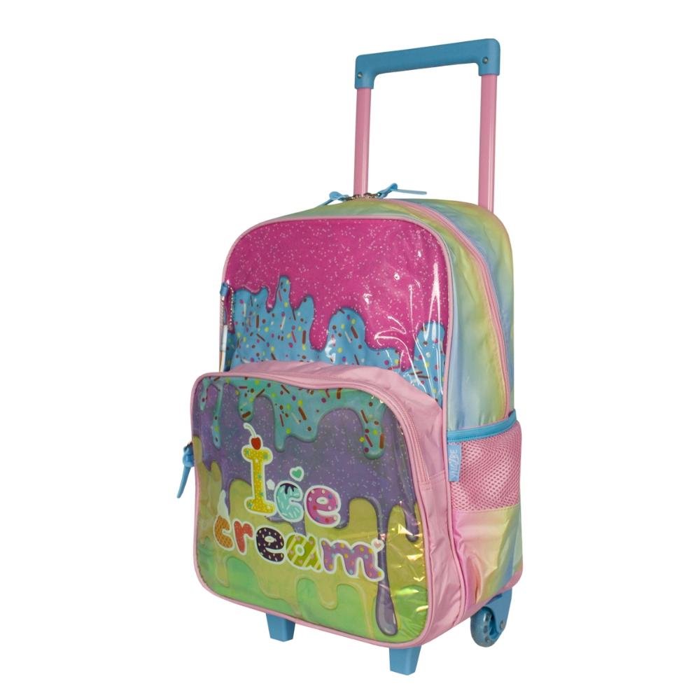 Mochila de Rodinha Ice Cream Infantil Luxcel Rosa 2