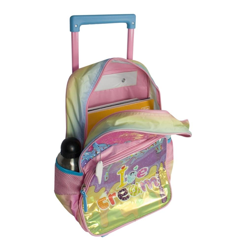 Mochila de Rodinha Ice Cream Infantil Luxcel Rosa 4