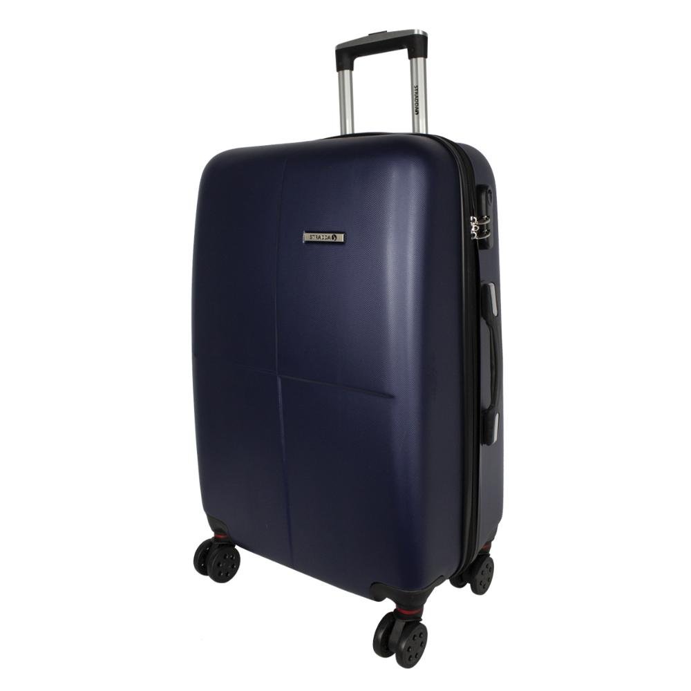Mala de Viagem Média 23kg Rígida Rodas Giro 360° Verona Stradda Azul Marinho 2