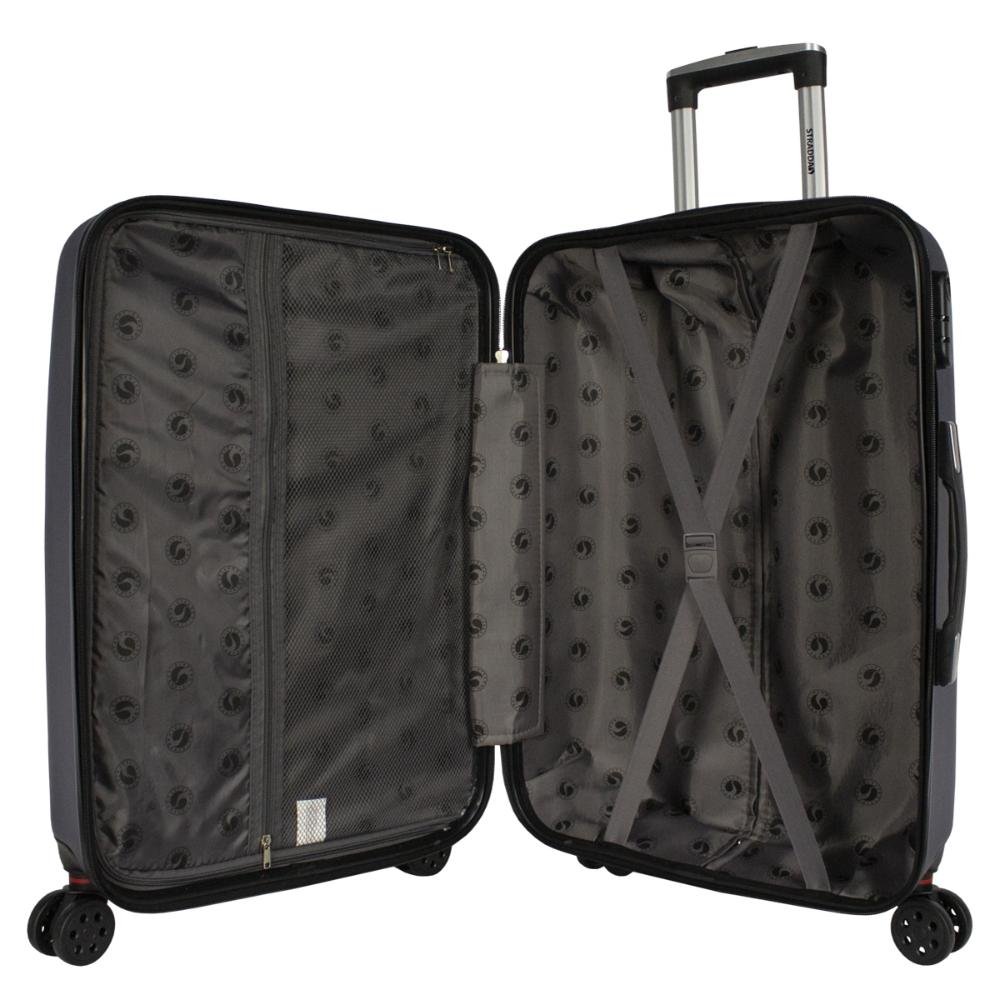 Mala de Viagem Média 23kg Rígida Rodas Giro 360° Verona Stradda Azul Marinho 5