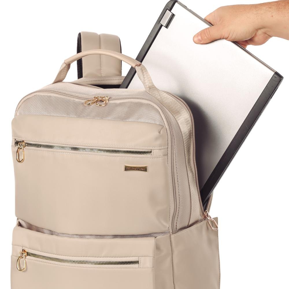 Mochila Notebook 2 Compartimentos Elegance 20900-13 Sestini Nude 7