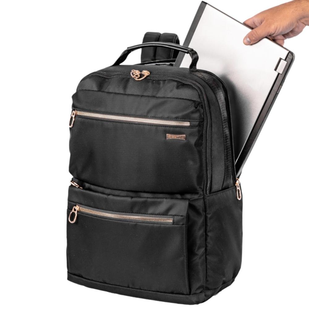 Mochila Notebook 2 Compartimentos Elegance 20900-13 Sestini Preto 6