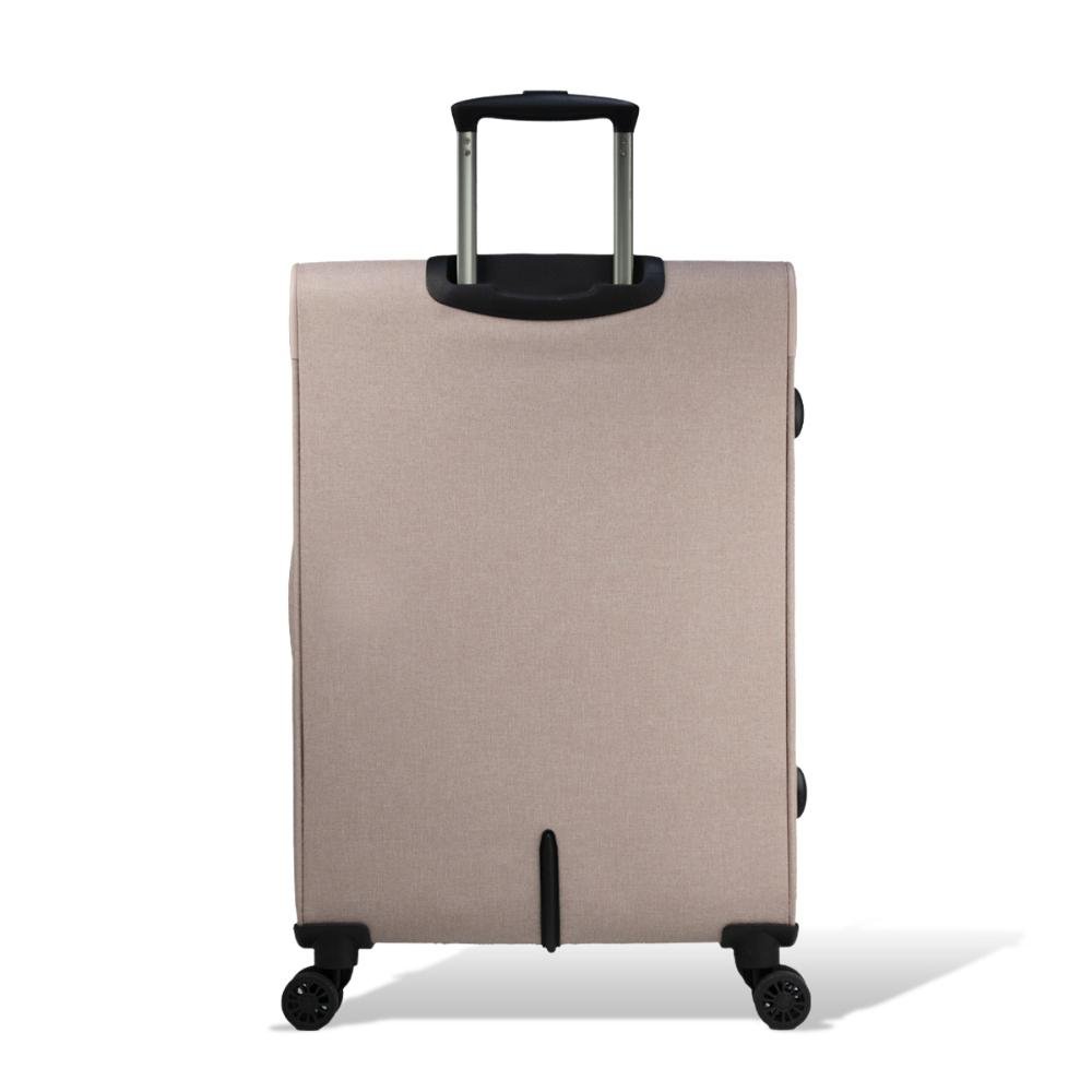 Mala Grande 32kg Poliéster com Rodas Giro 360º Soft Line Echolac Bege 2