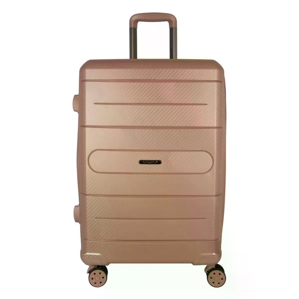 Mala Média 23kg Polipropileno Rodas Giro 360° Berlim Black Eco Le Postiche