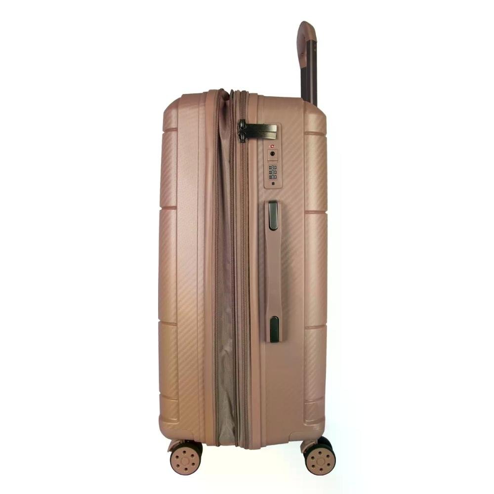 Mala Média 23kg Polipropileno Rodas Giro 360° Berlim Black Eco Le Postiche Dourado 3