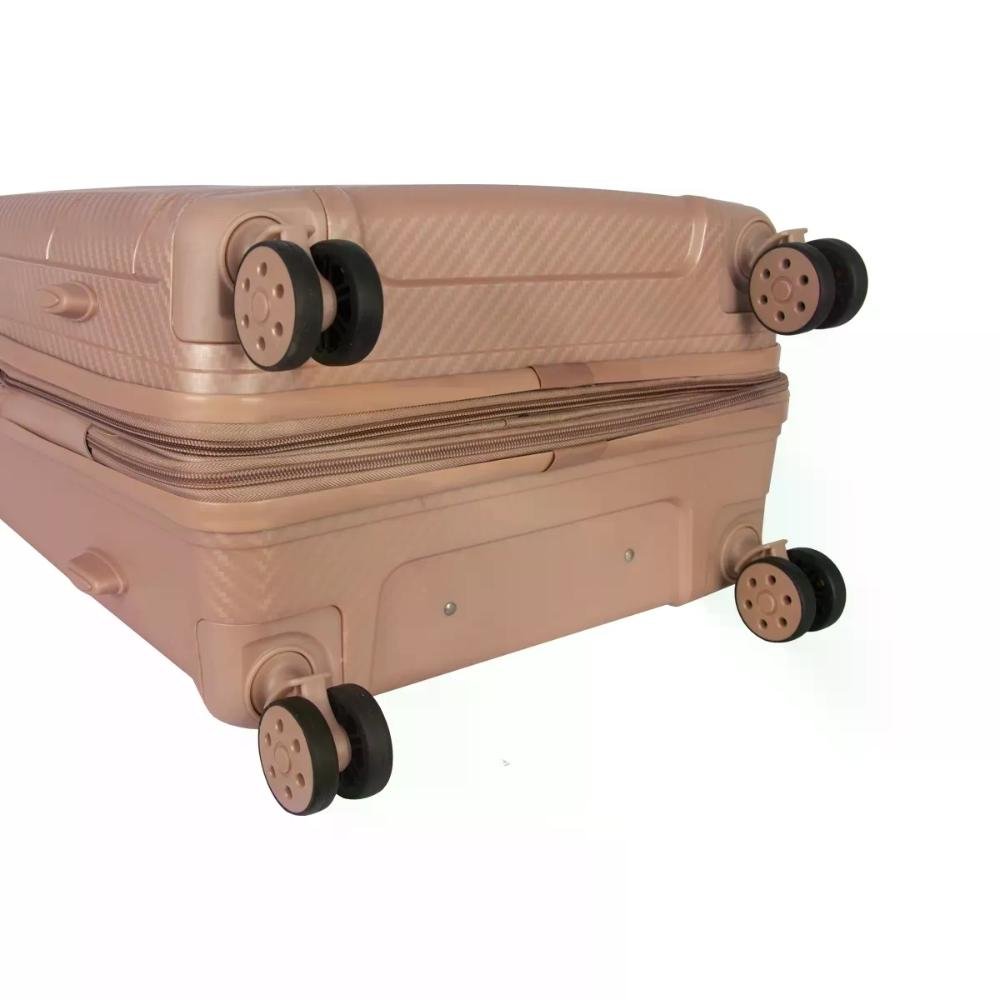 Mala Média 23kg Polipropileno Rodas Giro 360° Berlim Black Eco Le Postiche Dourado 5