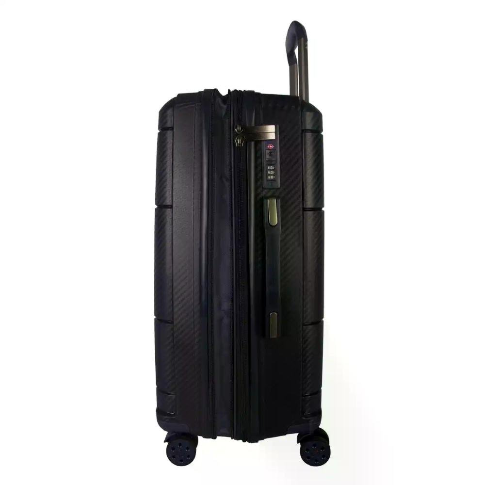 Mala Grande 32kg Polipropileno Rodas Giro 360° Berlim Black Eco Le Postiche Preto 4