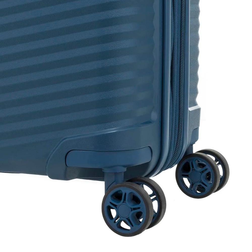 Mala Grande 32kg Polipropileno Rodas Giro 360º Varro Samsonite Azul Escuro 7
