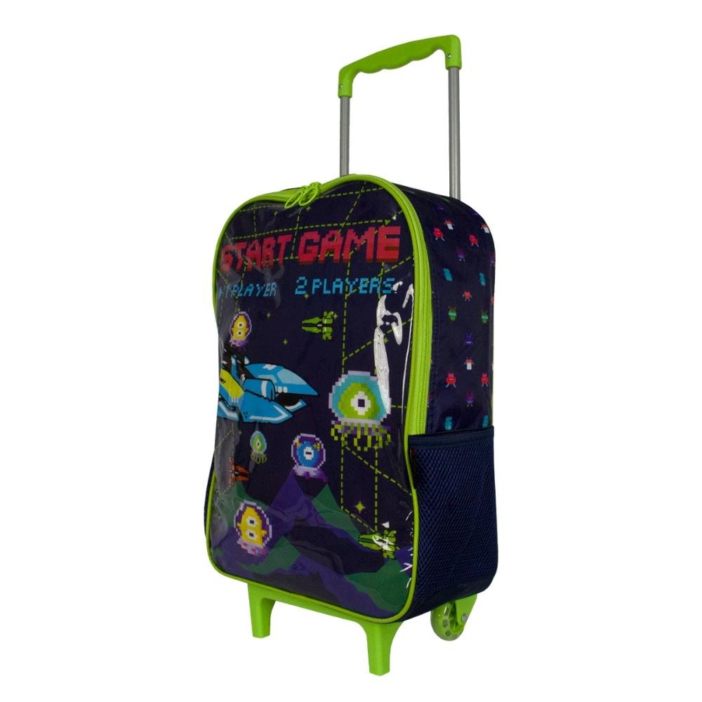 Mochila de Rodinha Start Game Infantil Luxcel Azul 2