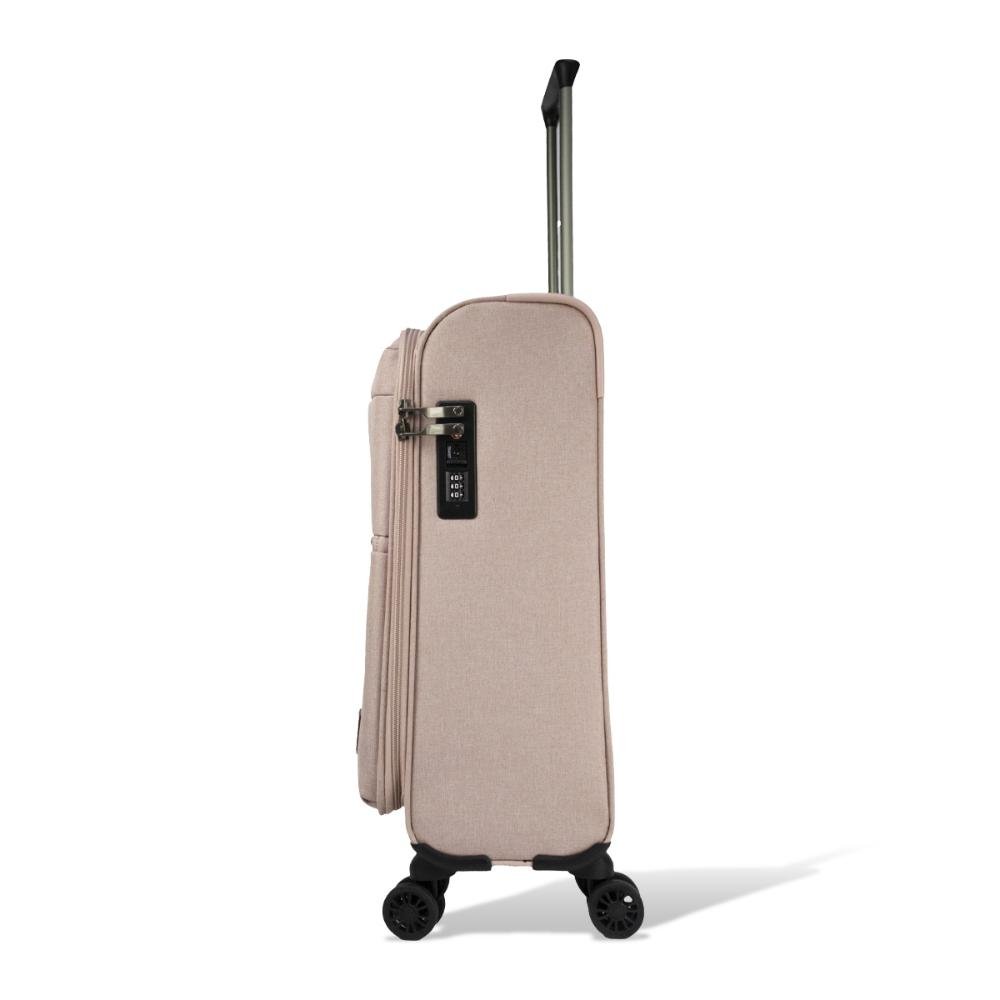 Mala Pequena De Bordo 10kg Poliéster com Rodas Giro 360º Soft Line Echolac Rosa Claro 3