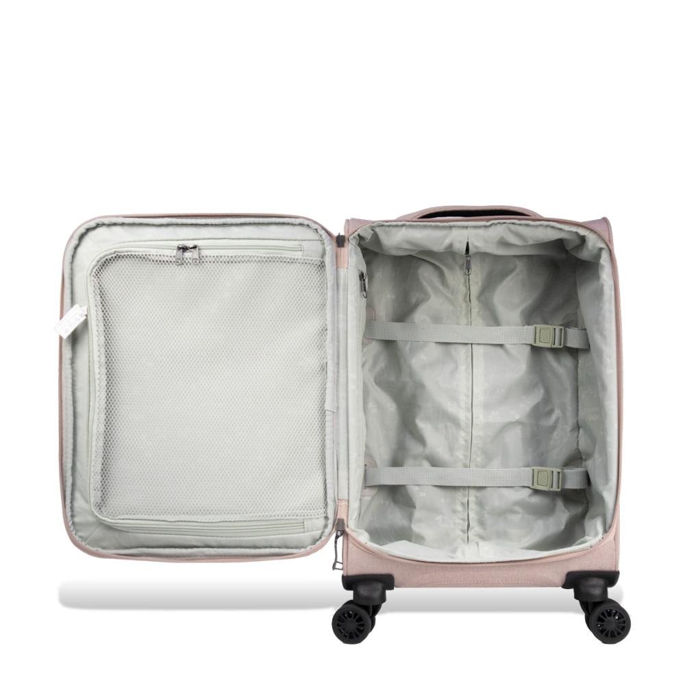 Mala Pequena De Bordo 10kg Poliéster com Rodas Giro 360º Soft Line Echolac Rosa Claro 5