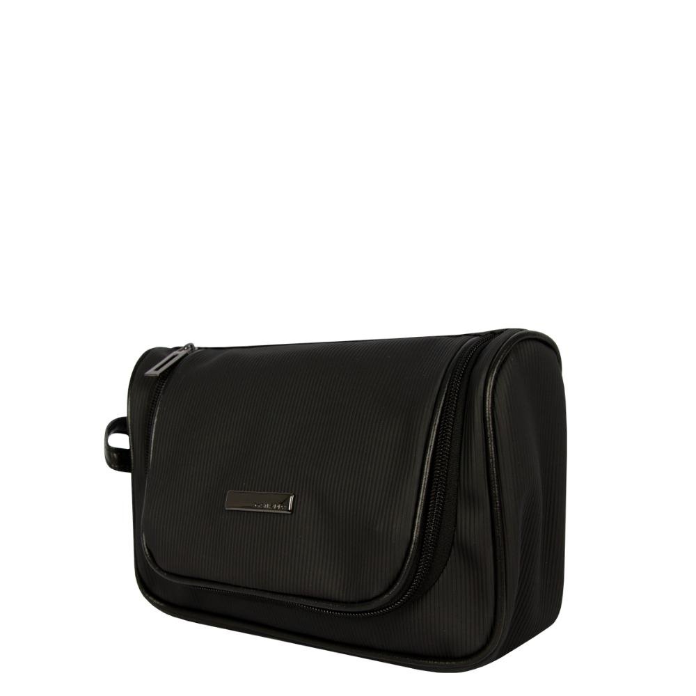 Necessaire de Viagem com Potes Canelada Bicolor Stradda Preto 3