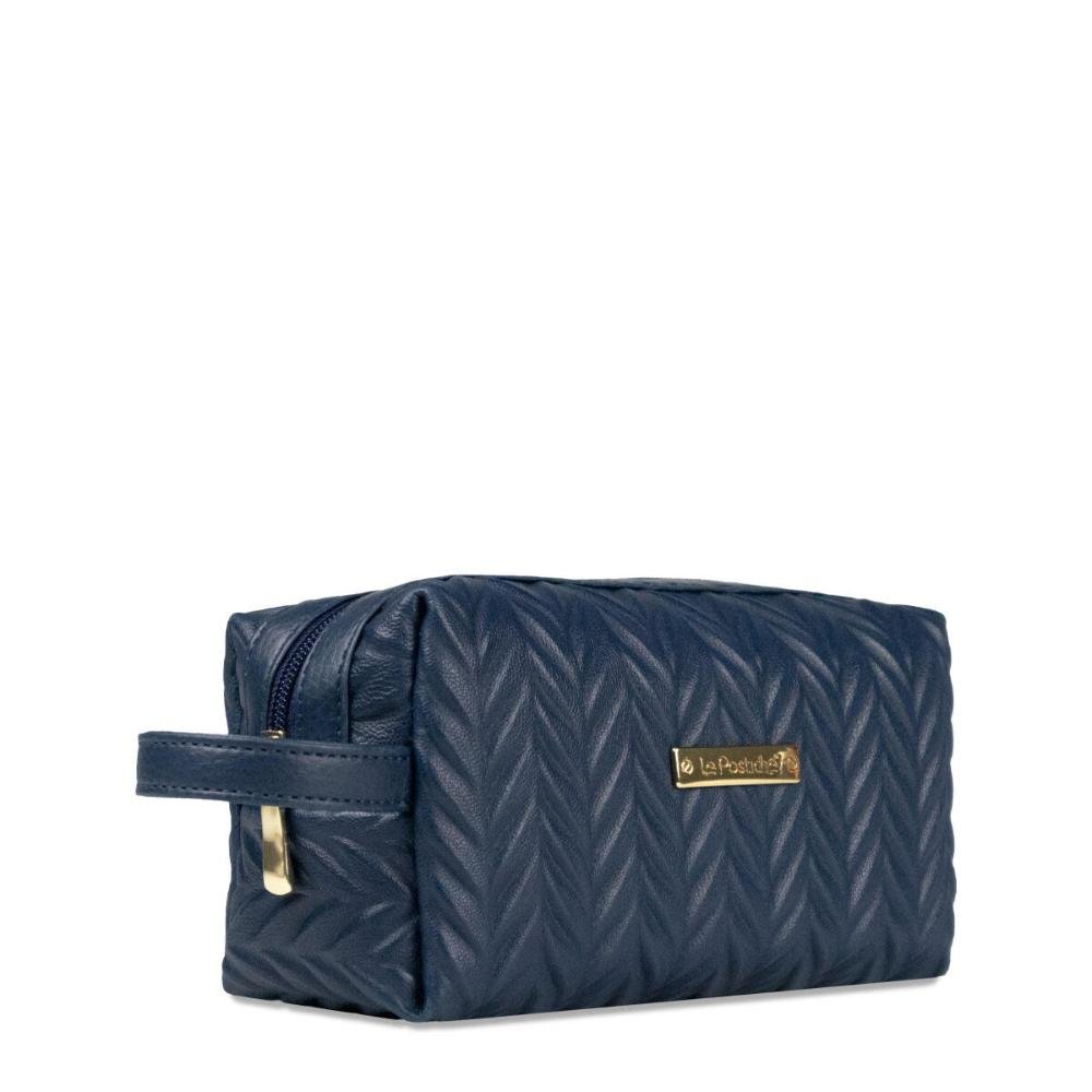 Nécessaire Feminino Estojo Matelassê Chevron EX550FC Le Postiche Azul Marinho 3
