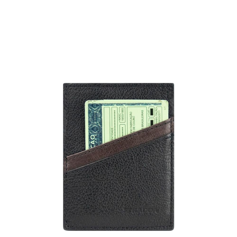 Porta Cartão Couro Masculino Napoli U710250 Stradda Preto 2