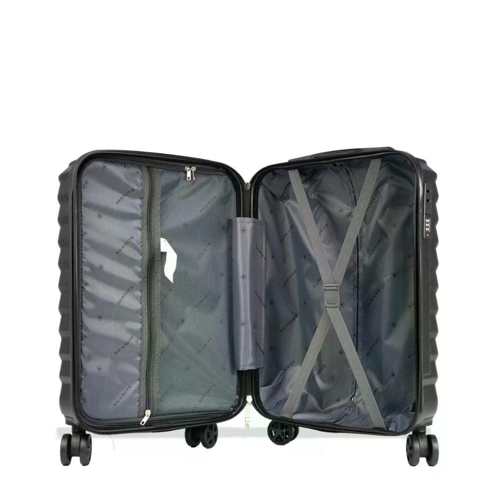 Mala Pequena de Bordo 10kg ABS Rodas Giro 360º Curve Seanite Preto 6