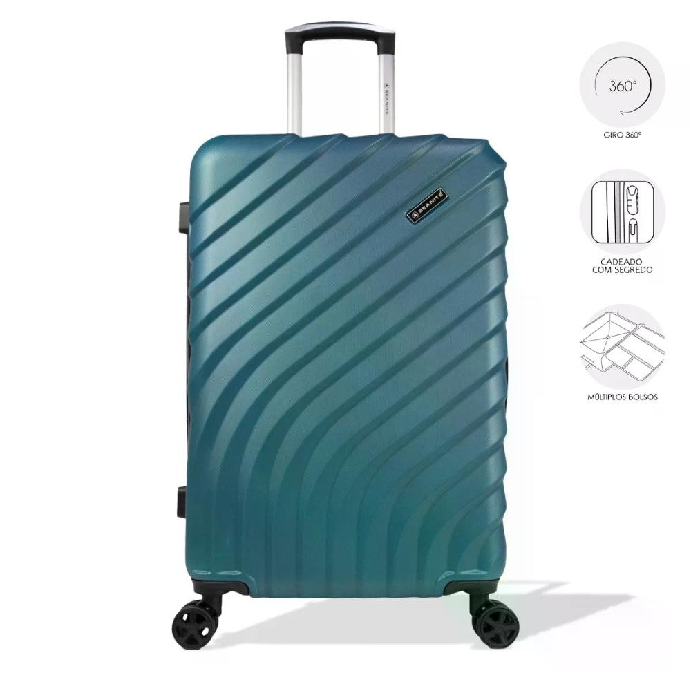 Mala Grande 32kg ABS Rígida Rodas Giro 360º Curve Seanite Petróleo 3