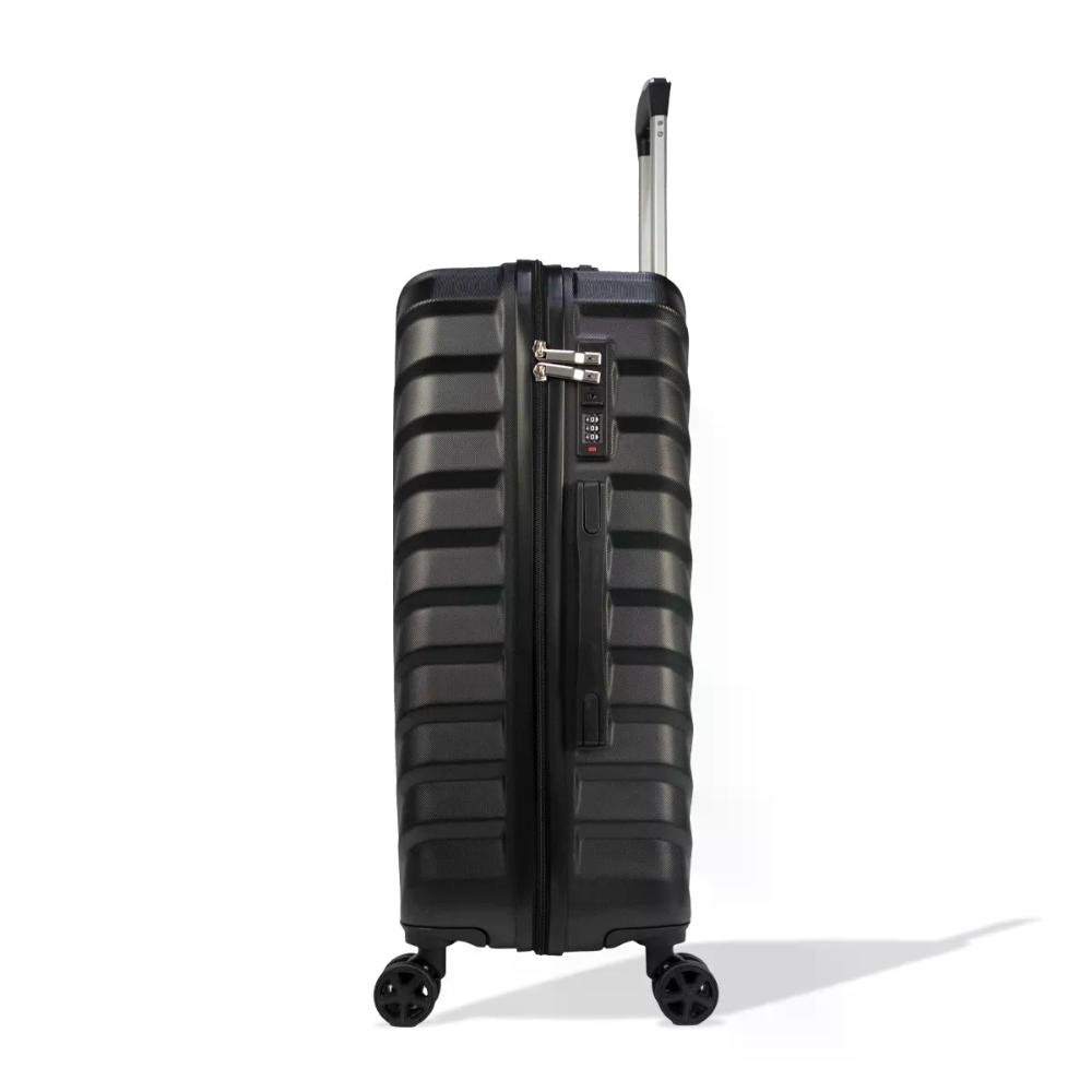 Mala Média 23kg ABS Rígida Rodas Giro 360º Curve Seanite Preto 4