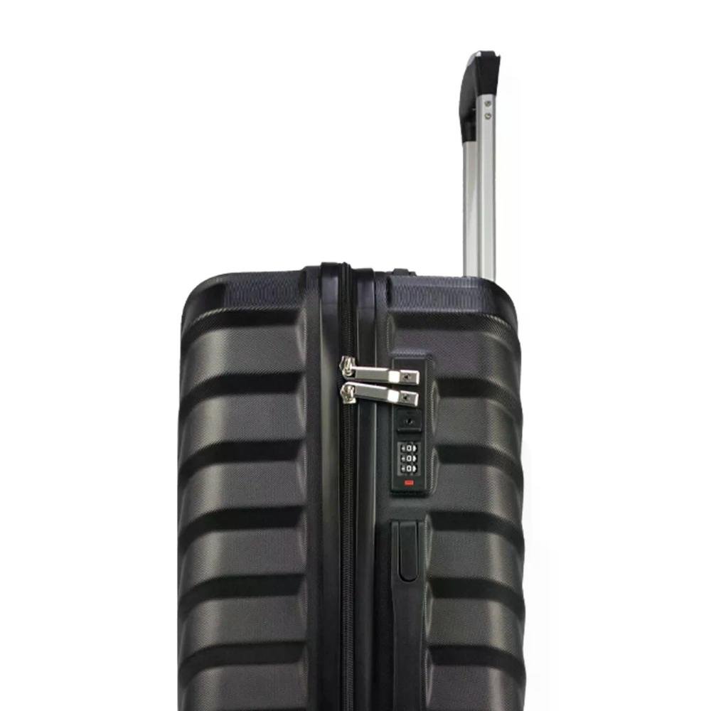 Mala Média 23kg ABS Rígida Rodas Giro 360º Curve Seanite Preto 7