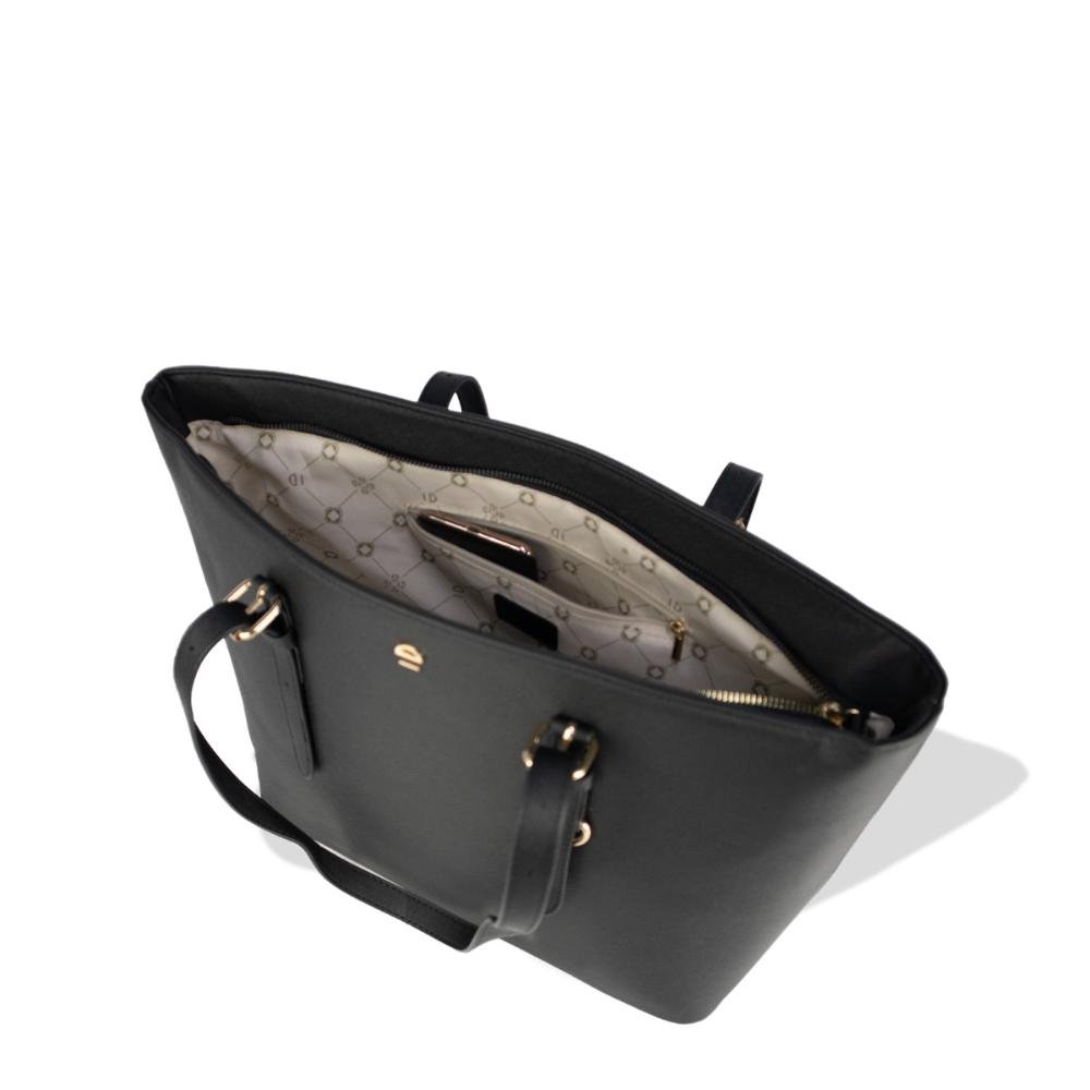 Bolsa Ombro Tote Safiano Le Postiche Preto 4