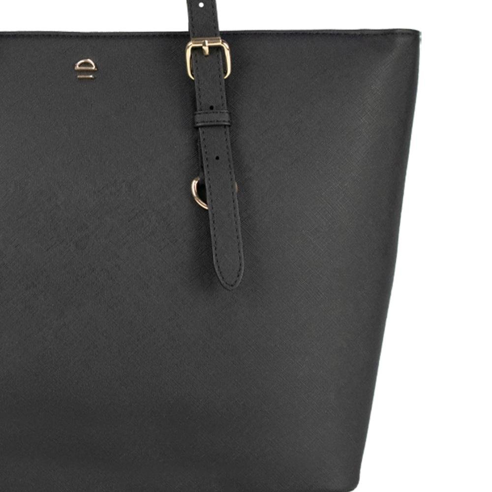 Bolsa Ombro Tote Safiano Le Postiche Preto 5