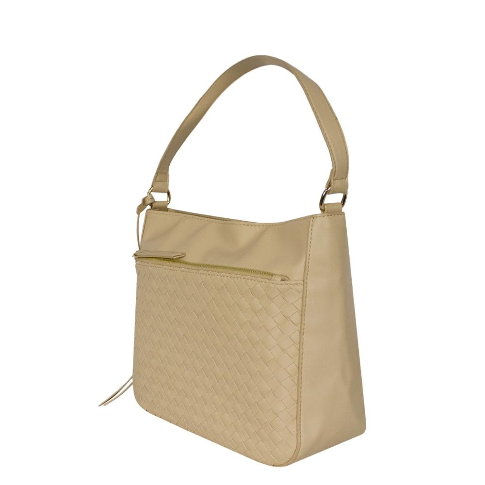 Bolsa Ombro Tressê Le Postiche Bege 2