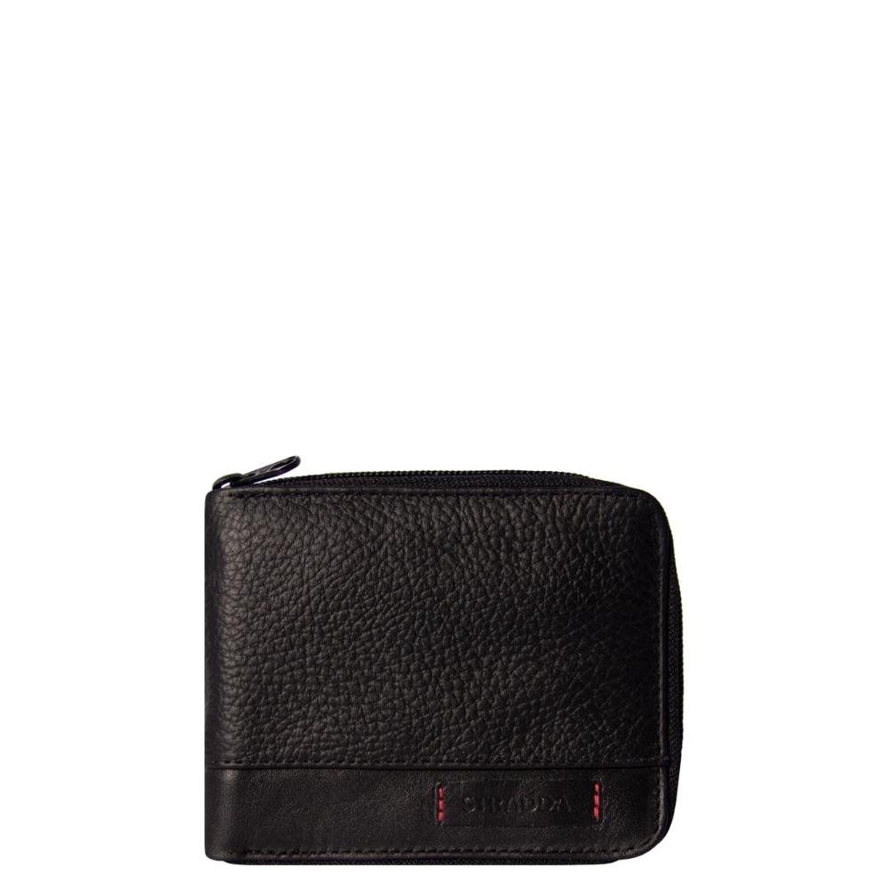 Carteira Masculina Couro Zíper Rect Stradda Preto 5