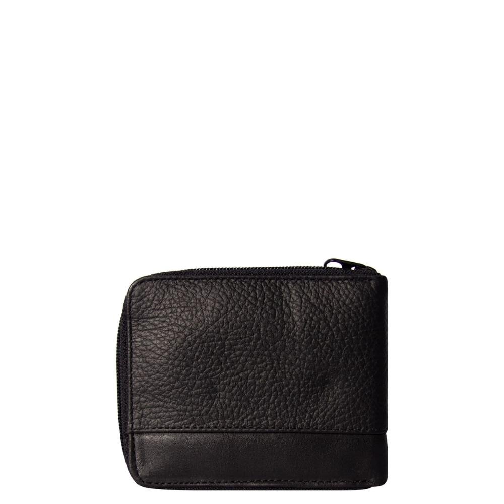 Carteira Masculina Couro Zíper Rect Stradda Preto 6