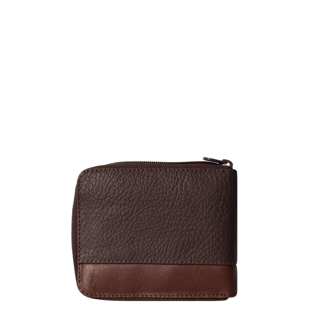 Carteira Masculina Couro Zíper Rect Stradda Marrom 6