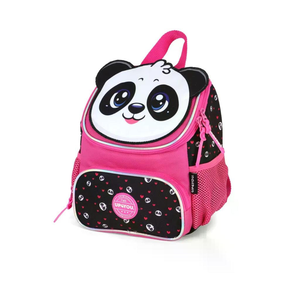 Lancheira Costas Infantil Panda e Gatinho Fofos Up4you Rosa 4