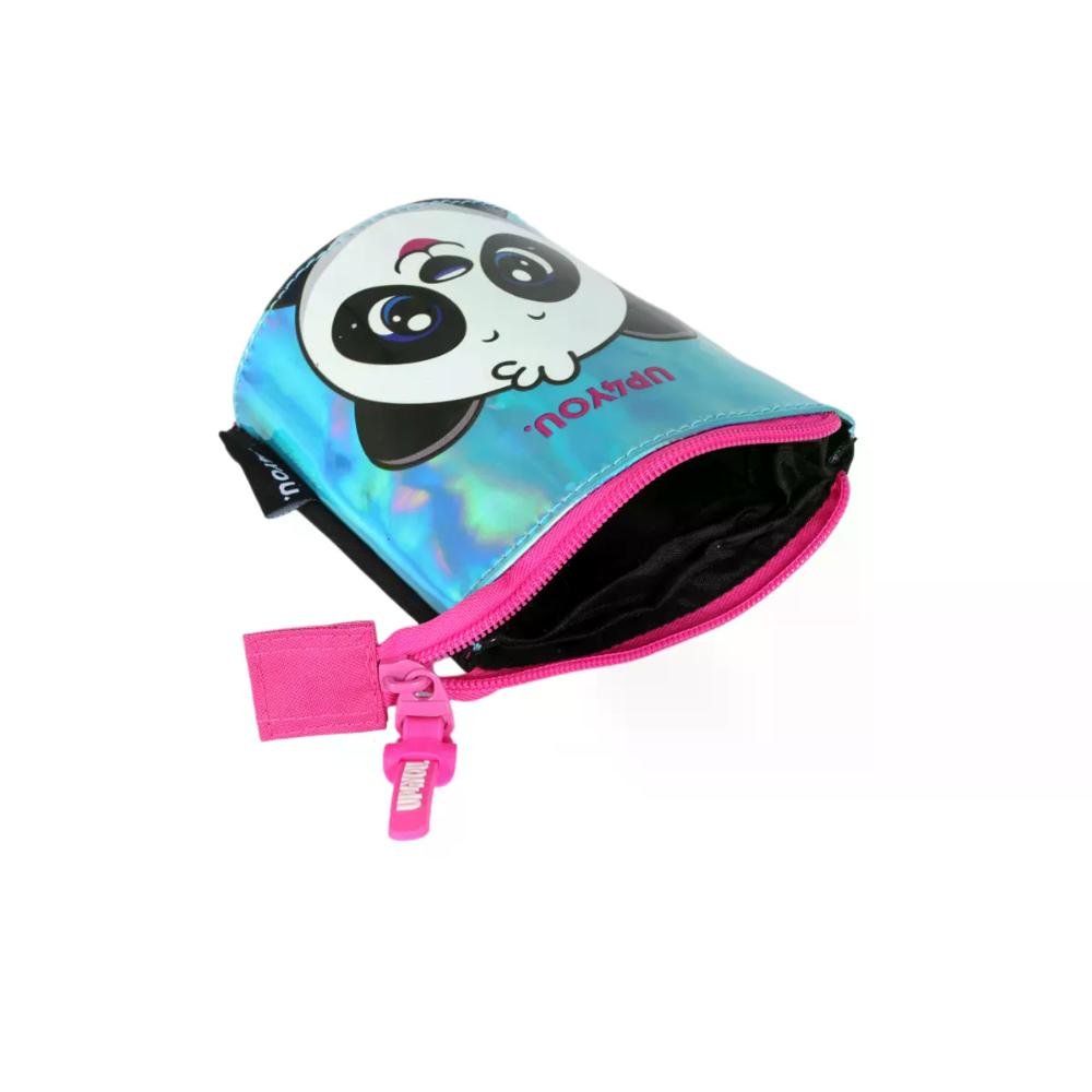Estojo Infantil Retrátil Vertical Panda e Gatinho Up4you Pink 7