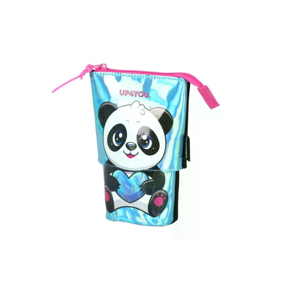 Estojo Infantil Retrátil Vertical Panda e Gatinho Up4you Pink 8