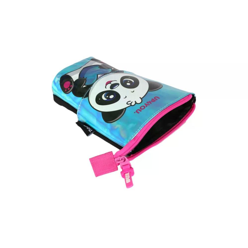 Estojo Infantil Retrátil Vertical Panda e Gatinho Up4you Pink 9