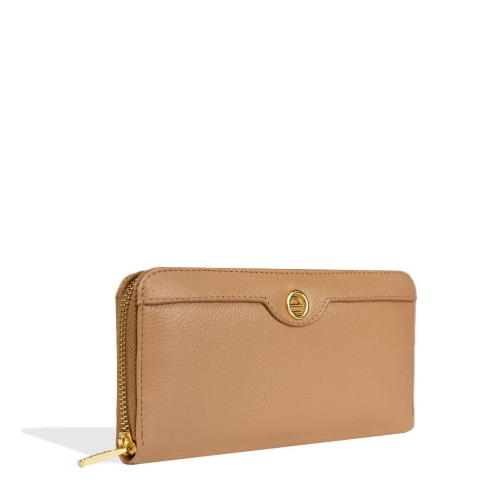 Carteira Grande Feminina Zíper Le Postiche Bege 2