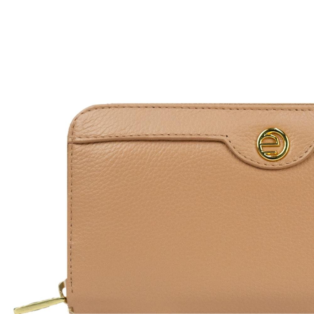 Carteira Grande Feminina Zíper Le Postiche Bege 4