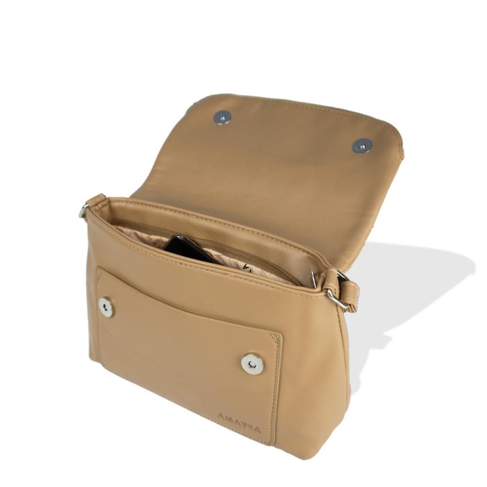 Bolsa Transversal Feminina Lazer Amayra Bege 4
