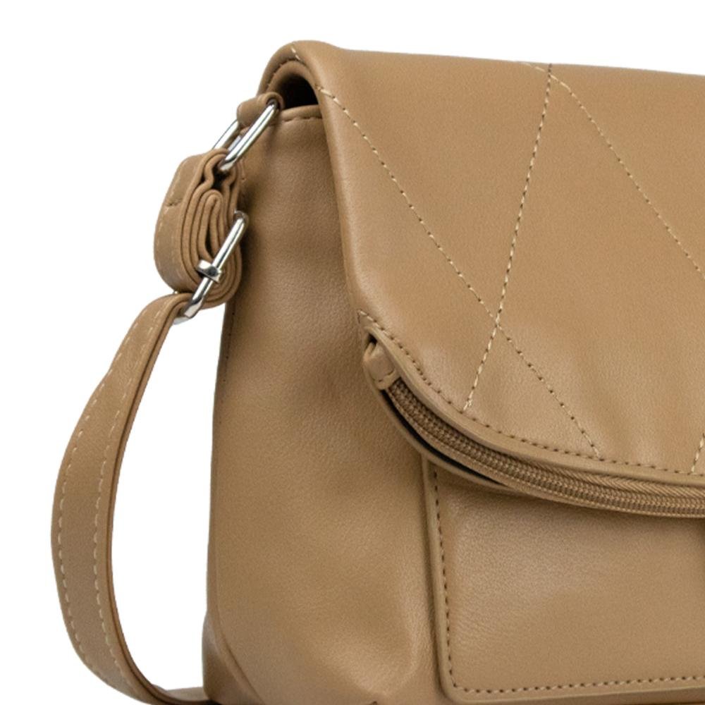 Bolsa Transversal Feminina Lazer Amayra Bege 5