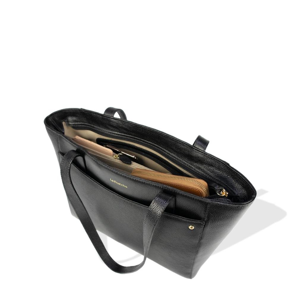 Bolsa Tote Feminina em Couro Kate Le Postiche Preto 4