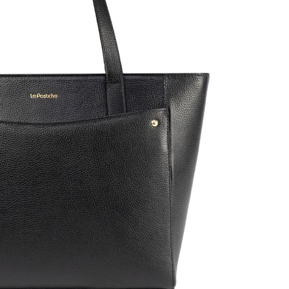Bolsa Tote Feminina em Couro Kate Le Postiche Preto 6
