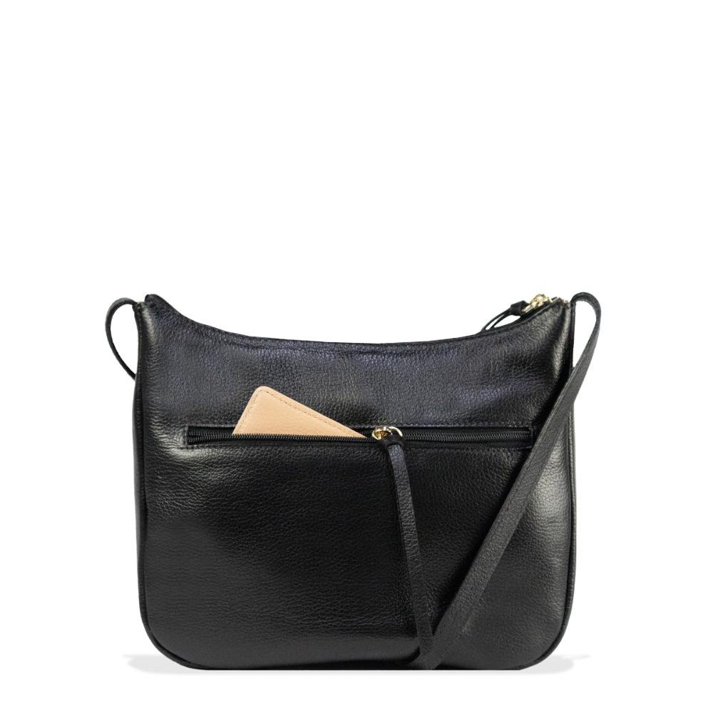 Bolsa Transversal Feminina em Couro Kate Le Postiche Preto 3