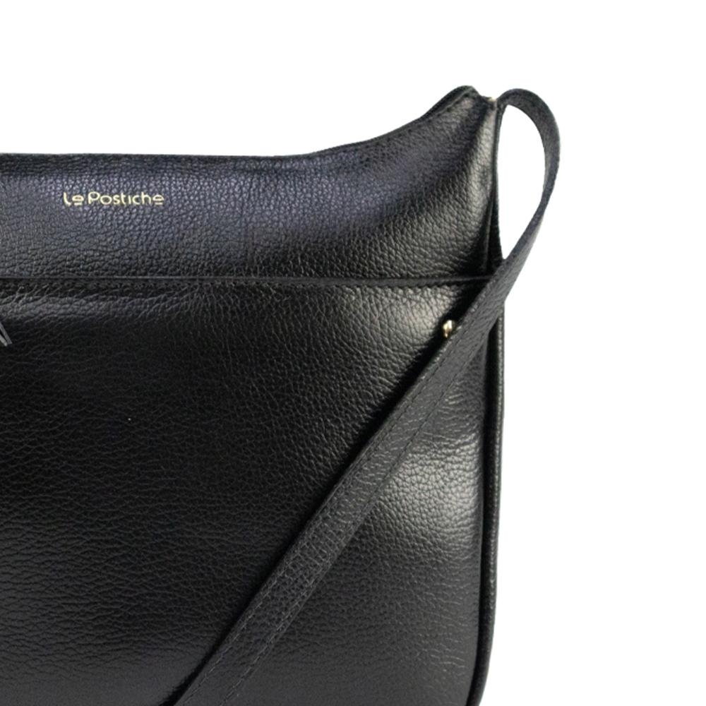 Bolsa Transversal Feminina em Couro Kate Le Postiche Preto 6