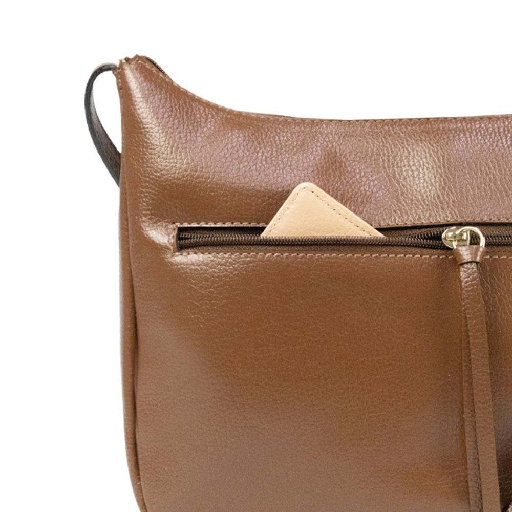 Bolsa Transversal Feminina em Couro Kate Le Postiche Marrom 4